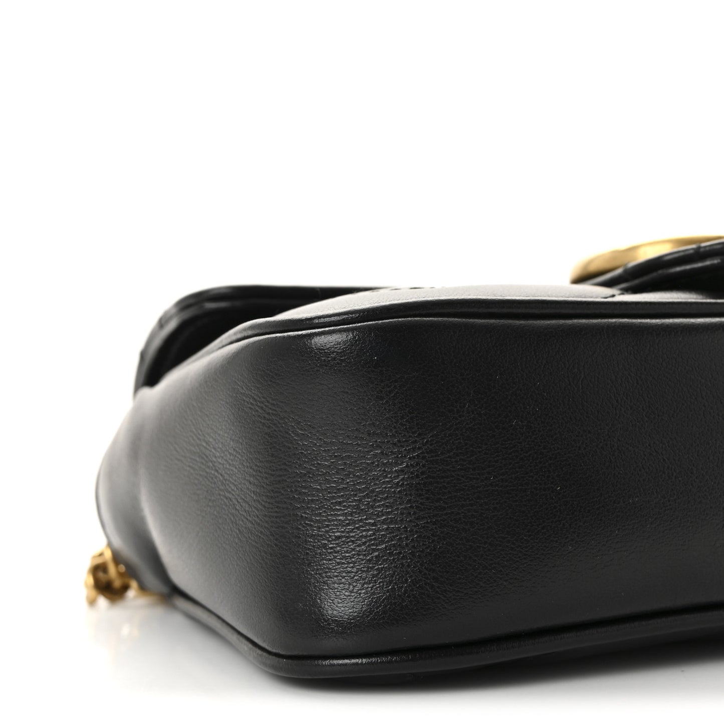 Calfskin Matelasse Super Mini GG Marmont Shoulder Bag Black