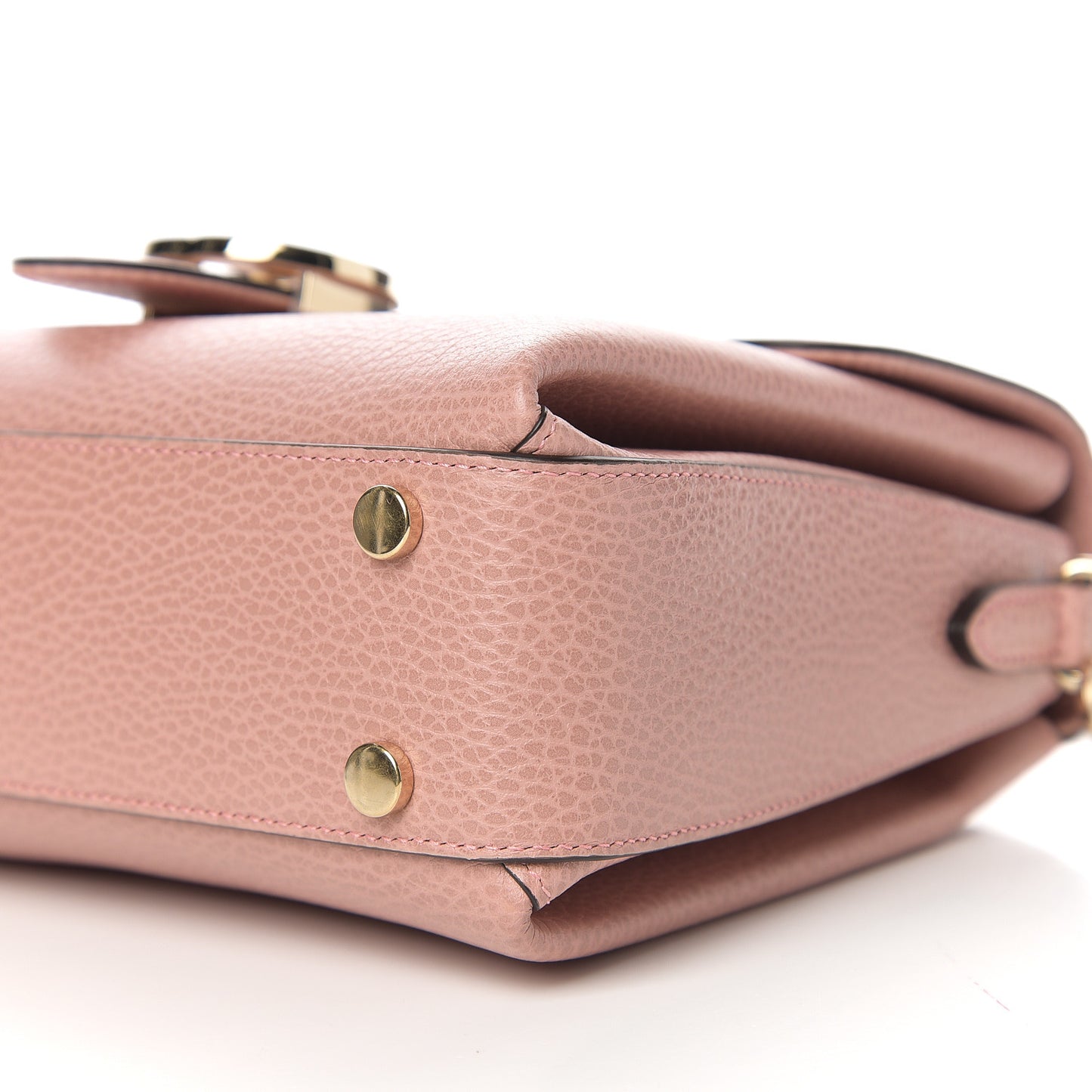 Dollar Calfskin Interlocking G Top Handle Shoulder Bag Soft Pink