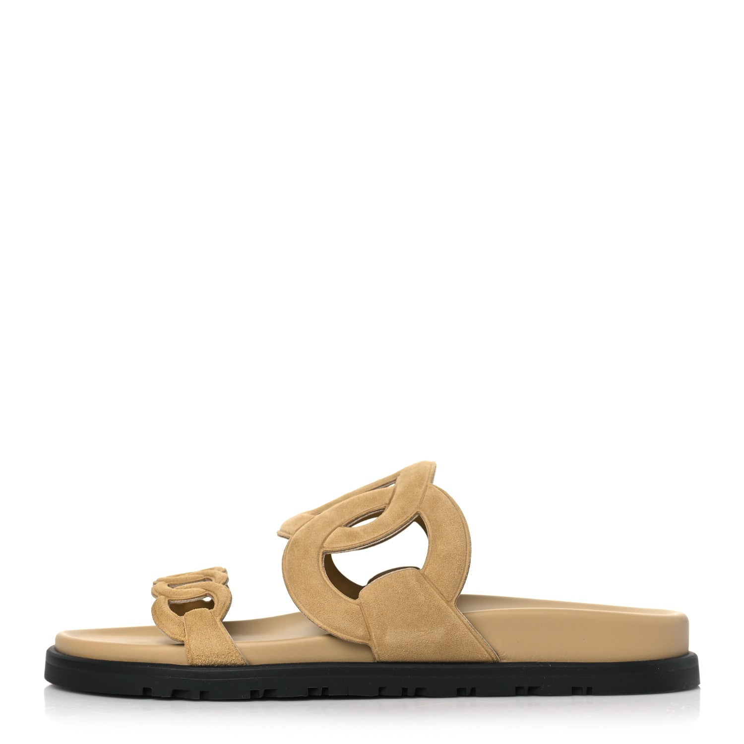 Hermes Suede Goatskin Extra Sandals 37.5 Beige Albatre 1 of 9