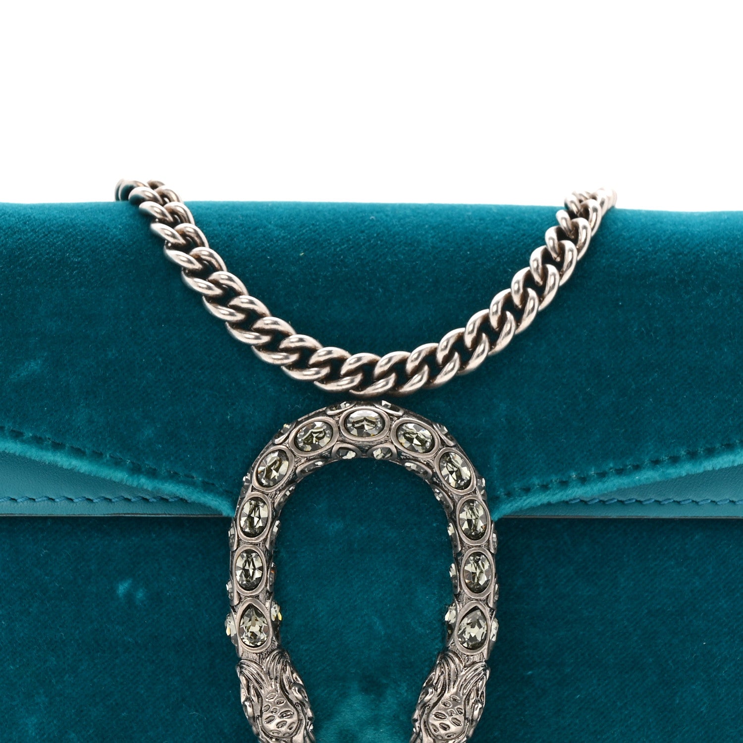 Gucci Velvet Super Mini Dionysus Shoulder Bag Pavone Cyan 7 of 11