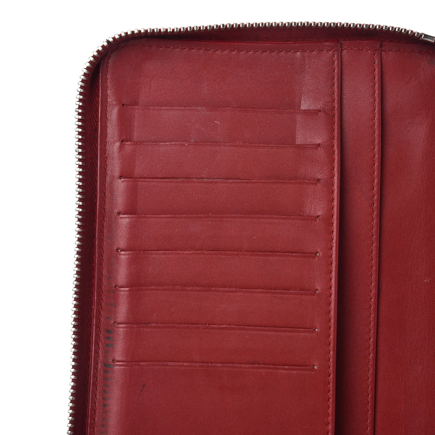 Caviar Quilted Large Zip Around Organizer Wallet Red