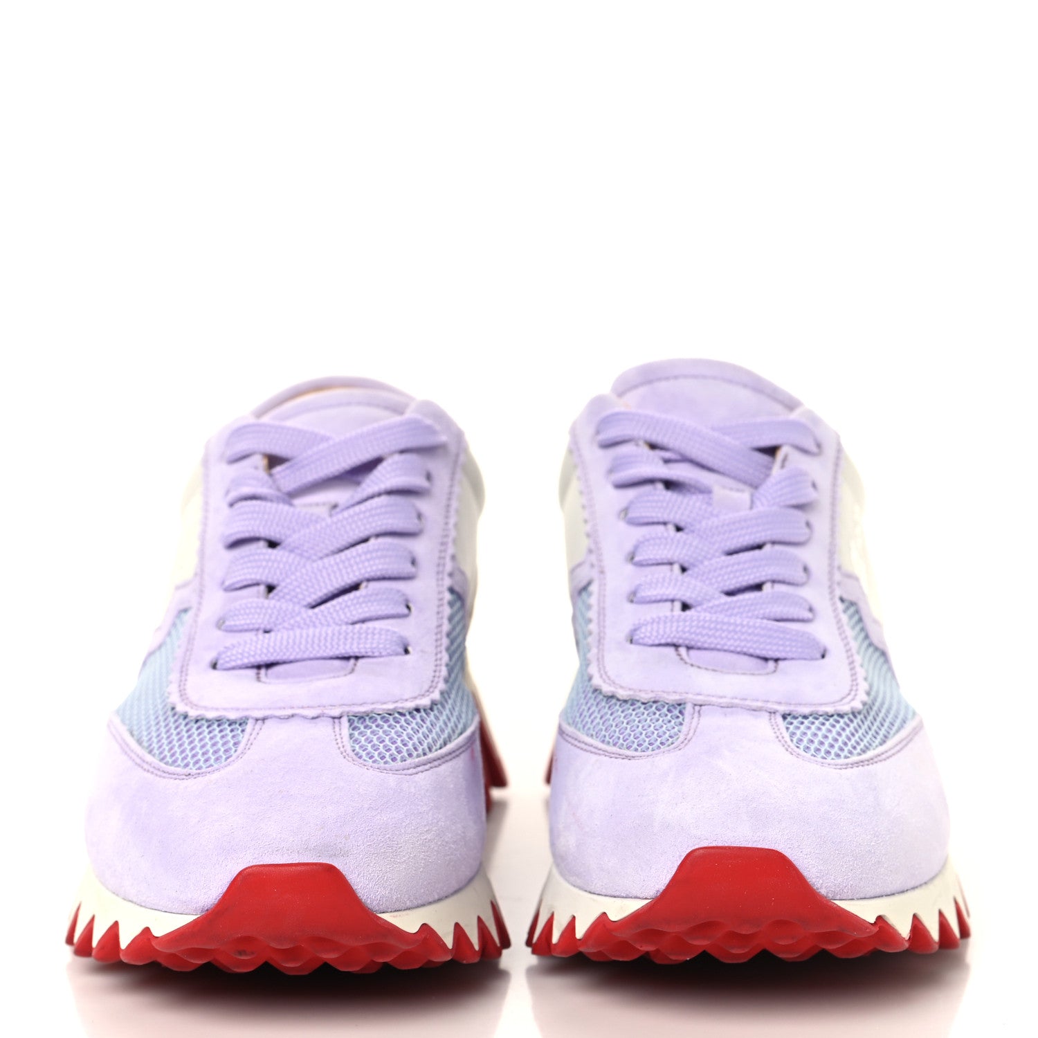 Christian Louboutin Suede Mesh Calfskin Neoprene Loubishark Sneakers 39.5 Lilac Smoke 3 of 8