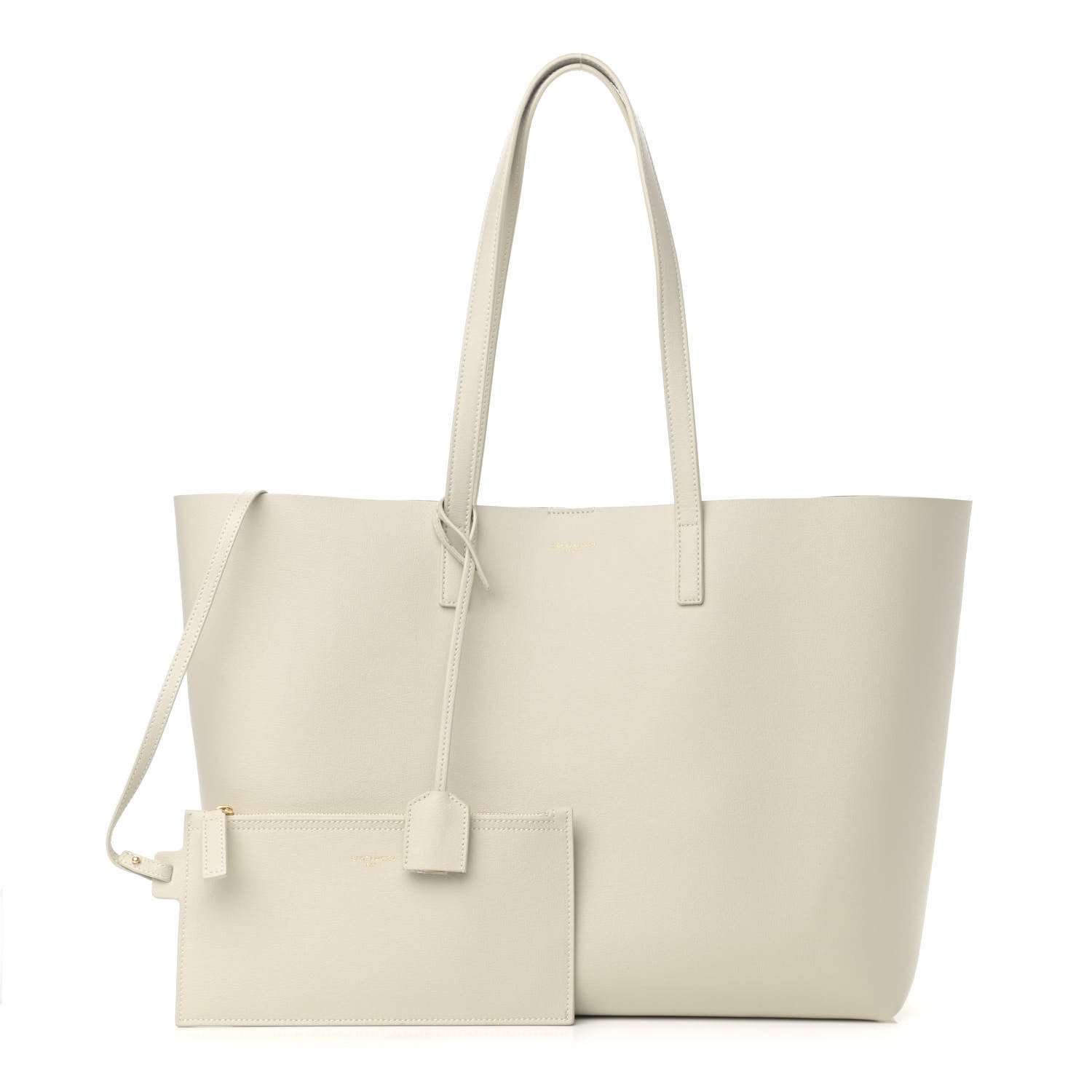 Saint Laurent Calfskin Large Shopping Tote Porcellana 1 of 12