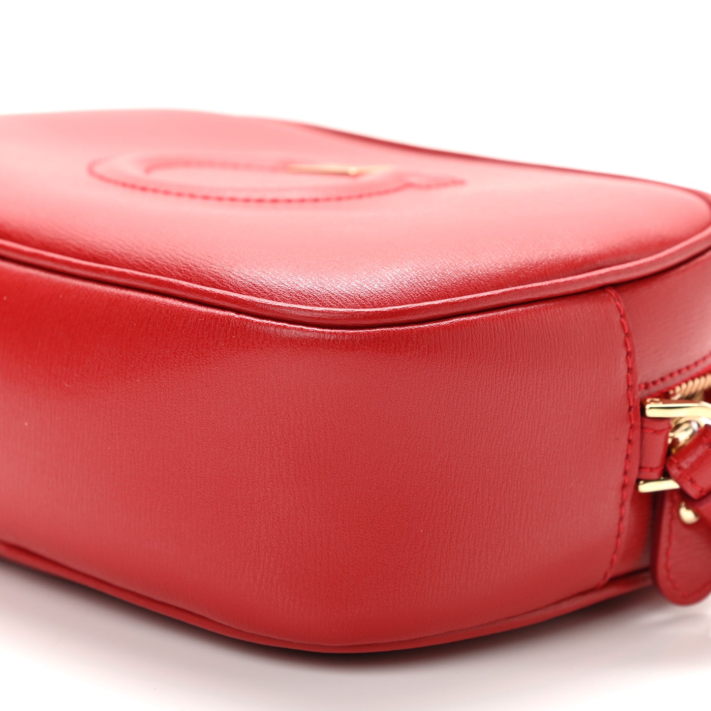 Calfskin City Goncho Crossbody Camera Bag Red