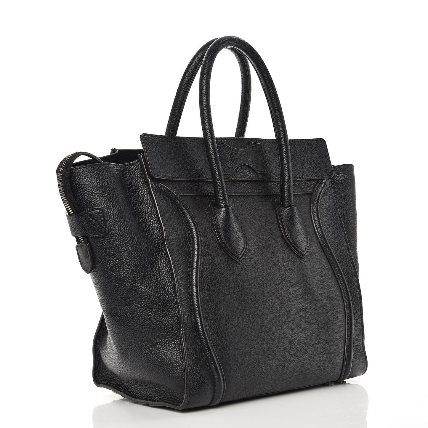 Drummed Calfskin Mini Luggage Black