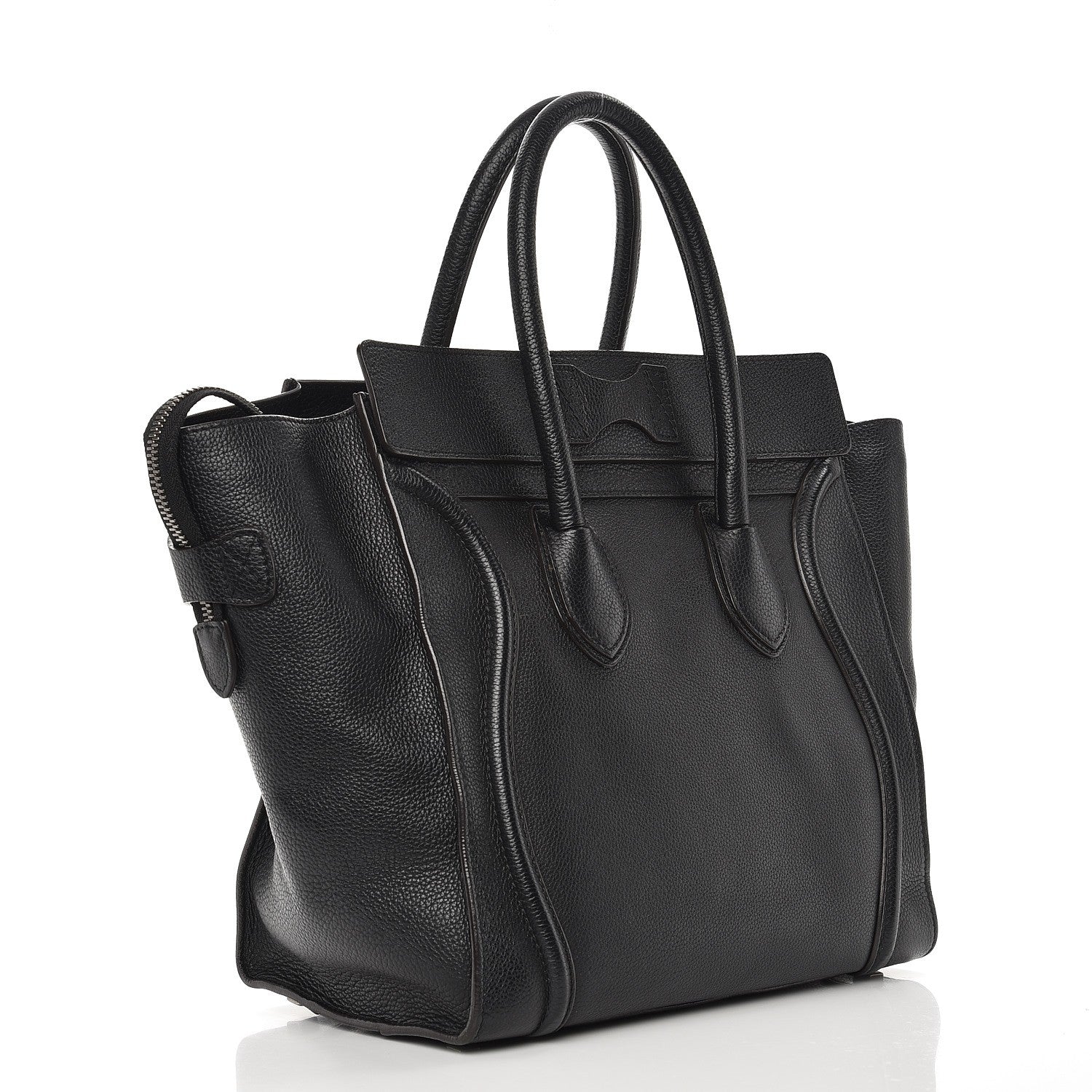 Celine Drummed Calfskin Mini Luggage Black 3 of 10