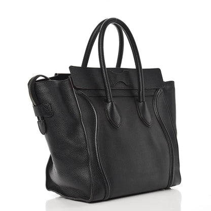 Celine Drummed Calfskin Mini Luggage Black 3 of 10