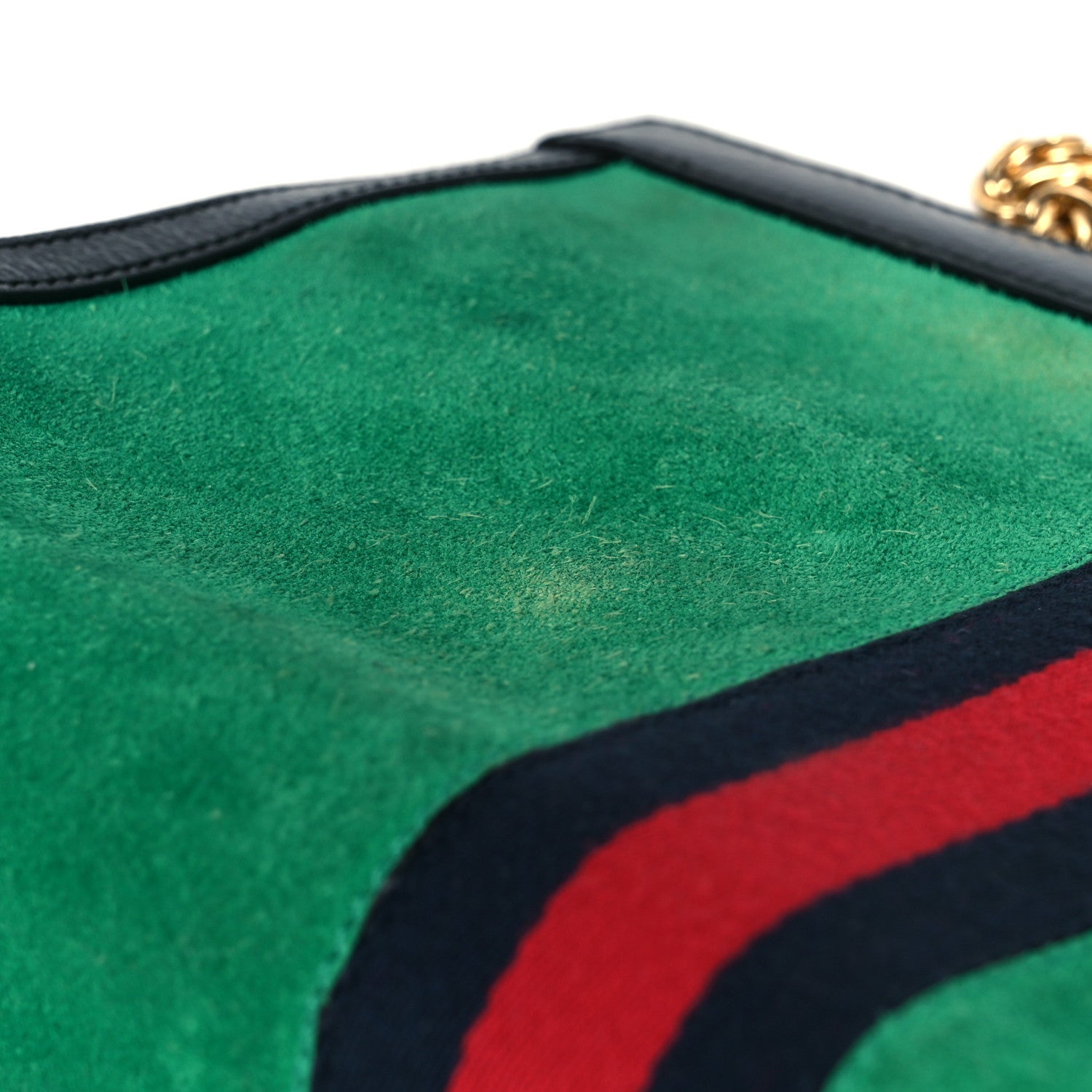 Gucci Suede Patent Web Medium Ophidia Chain Shoulder Bag New Shamarock Black 12 of 13