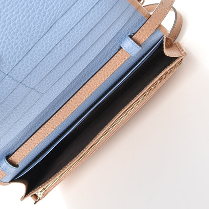 Gucci Dollar Calfskin Mini Swing Wallet Bag Camelia Mineral Blue 6 of 9