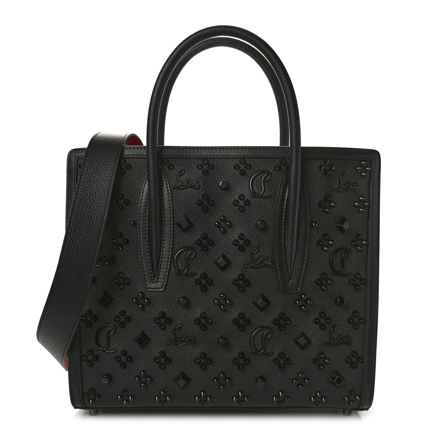 Calfskin Spikes Loubinthesky Medium Paloma Black