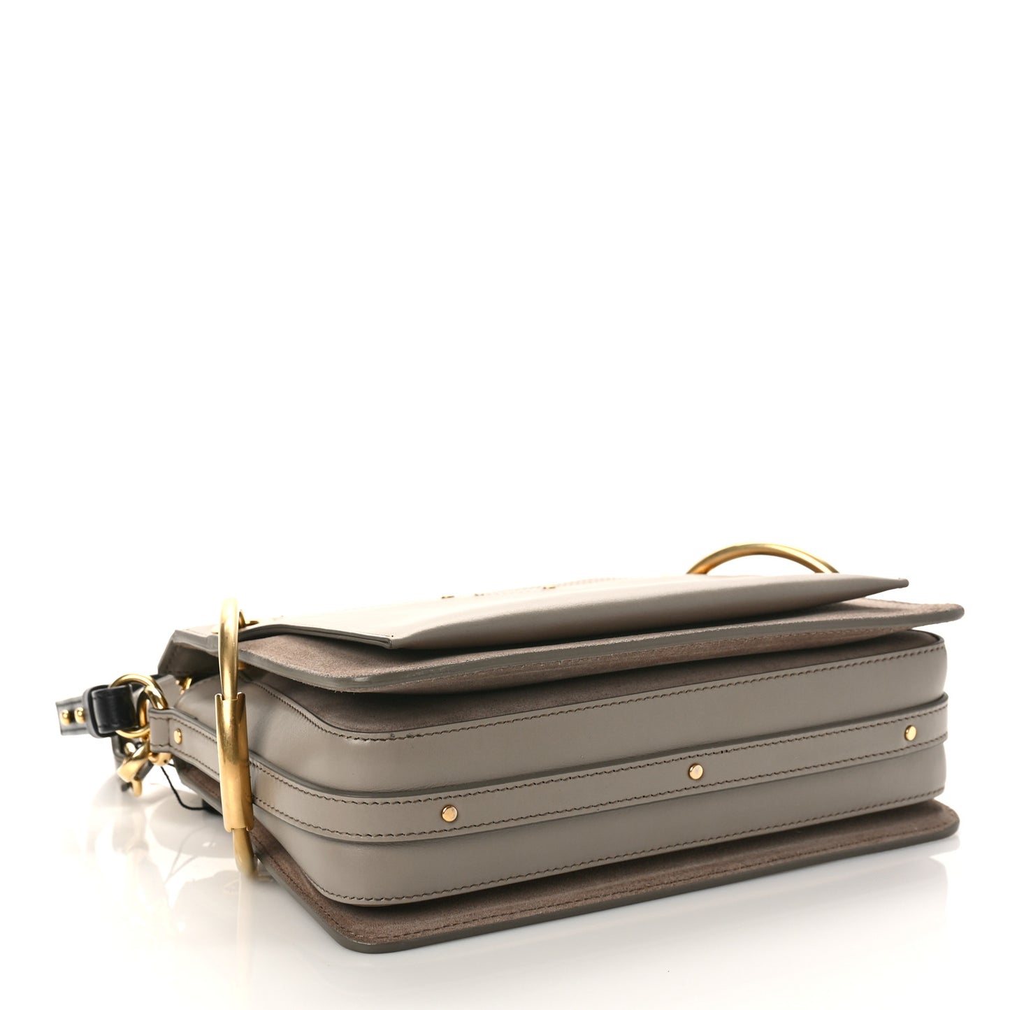 Calfskin Suede Small Roy Bag Motty Grey