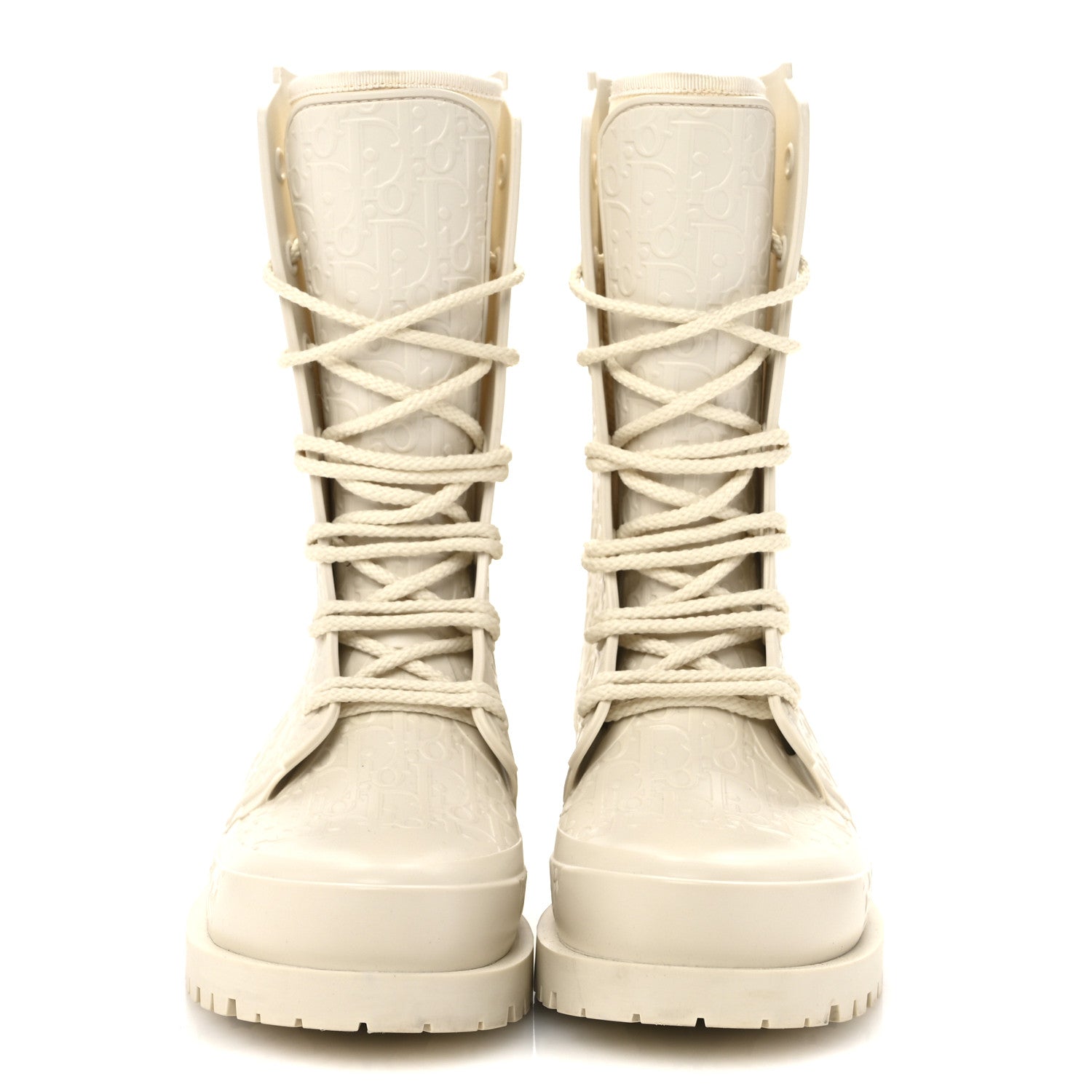 Christian Dior Oblique Rubber Diorcamp Boots 38 Off White 3 of 11