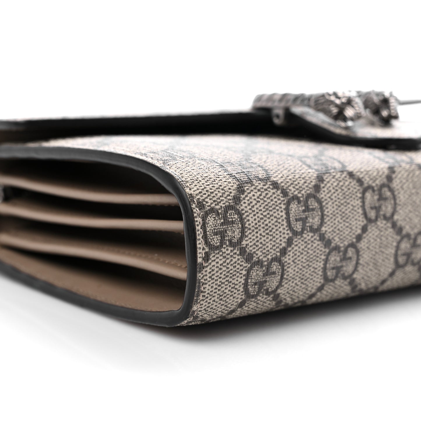GG Supreme Monogram Mini Dionysus Chain Wallet Beige Taupe