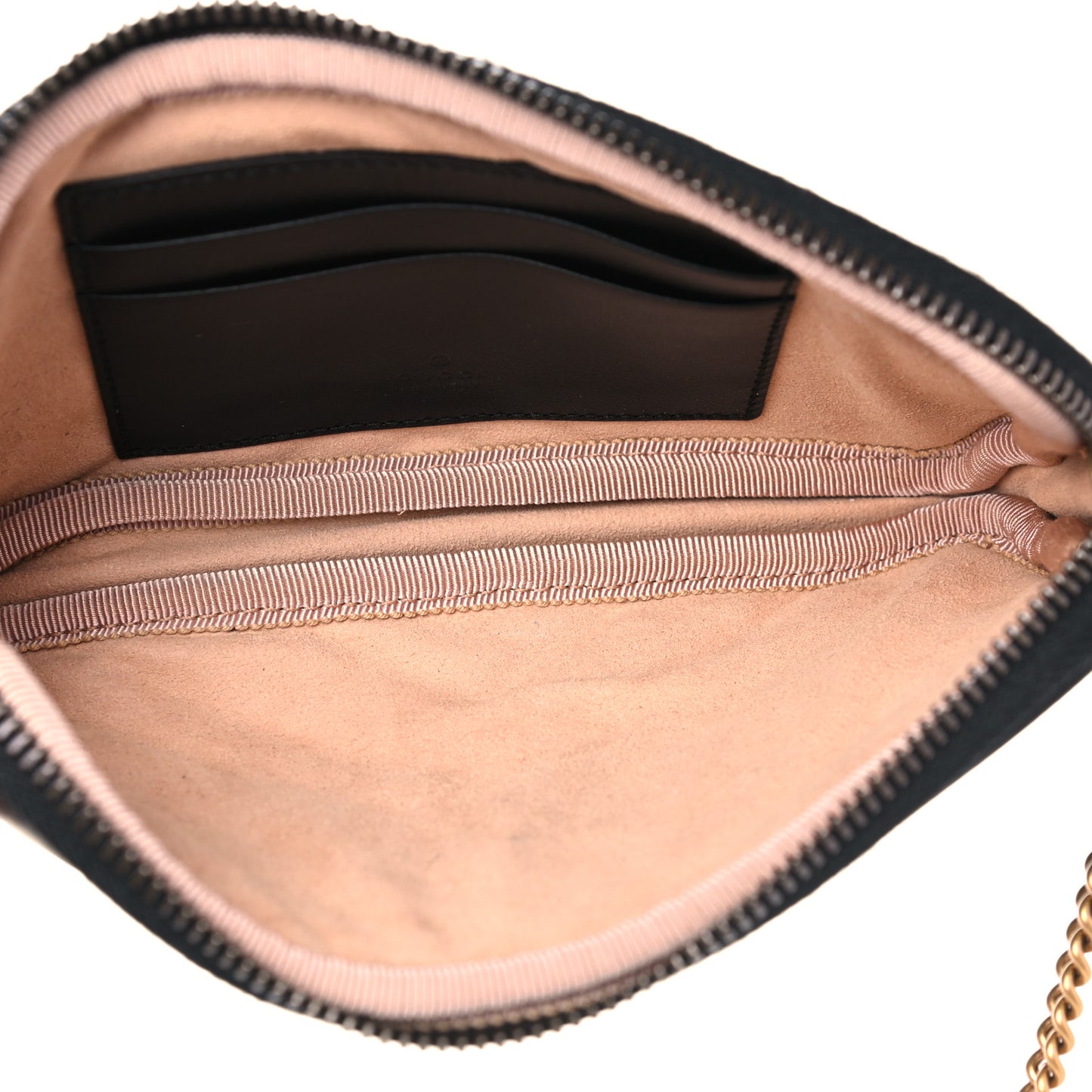 Calfskin Matelasse Mini GG Marmont Chain Crossbody Bag Black