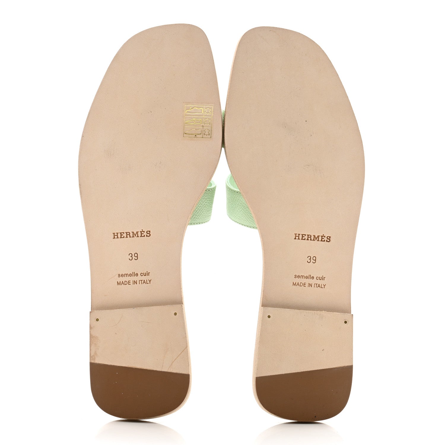Hermes Epsom Oran Sandals 39 Vert Jade 5 of 9