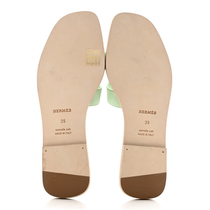 Hermes Epsom Oran Sandals 39 Vert Jade 5 of 9