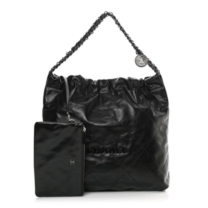 Chanel Shiny Calfskin Quilted Chanel 22 So Black 1 of 12