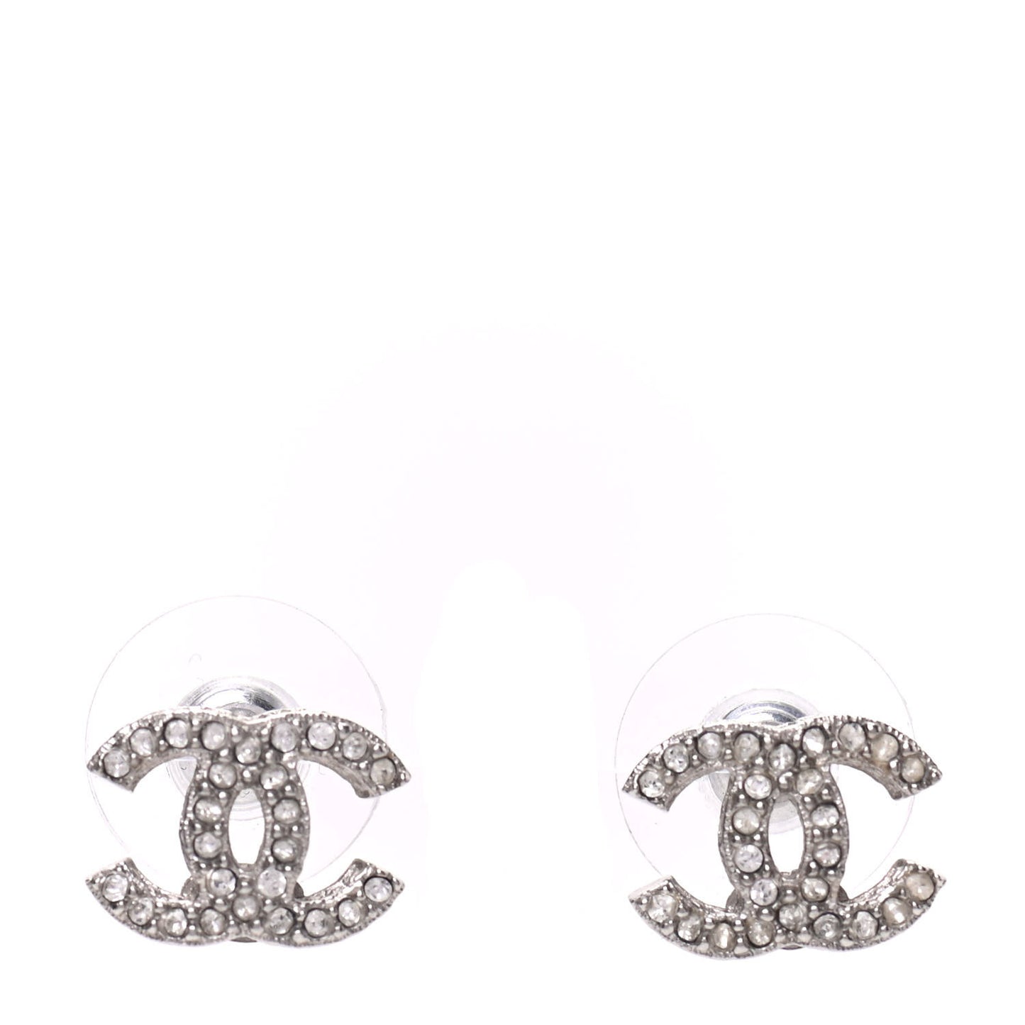 Crystal CC Earrings Silver