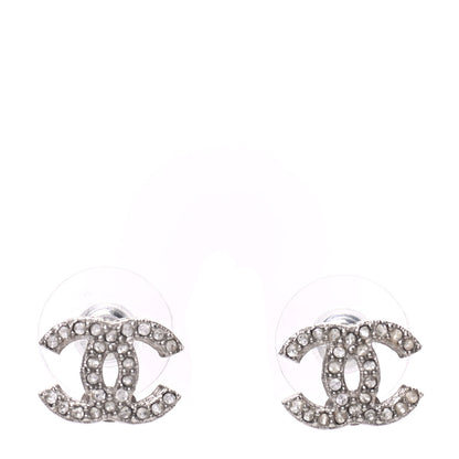 Chanel Crystal CC Earrings Silver 1 of 5