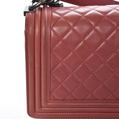 Chanel Lambskin Quilted Medium Boy Flap Dark Pink 16 of 16