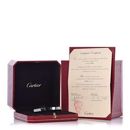 Cartier 18K White Gold LOVE Cuff Bracelet 19 5 of 5
