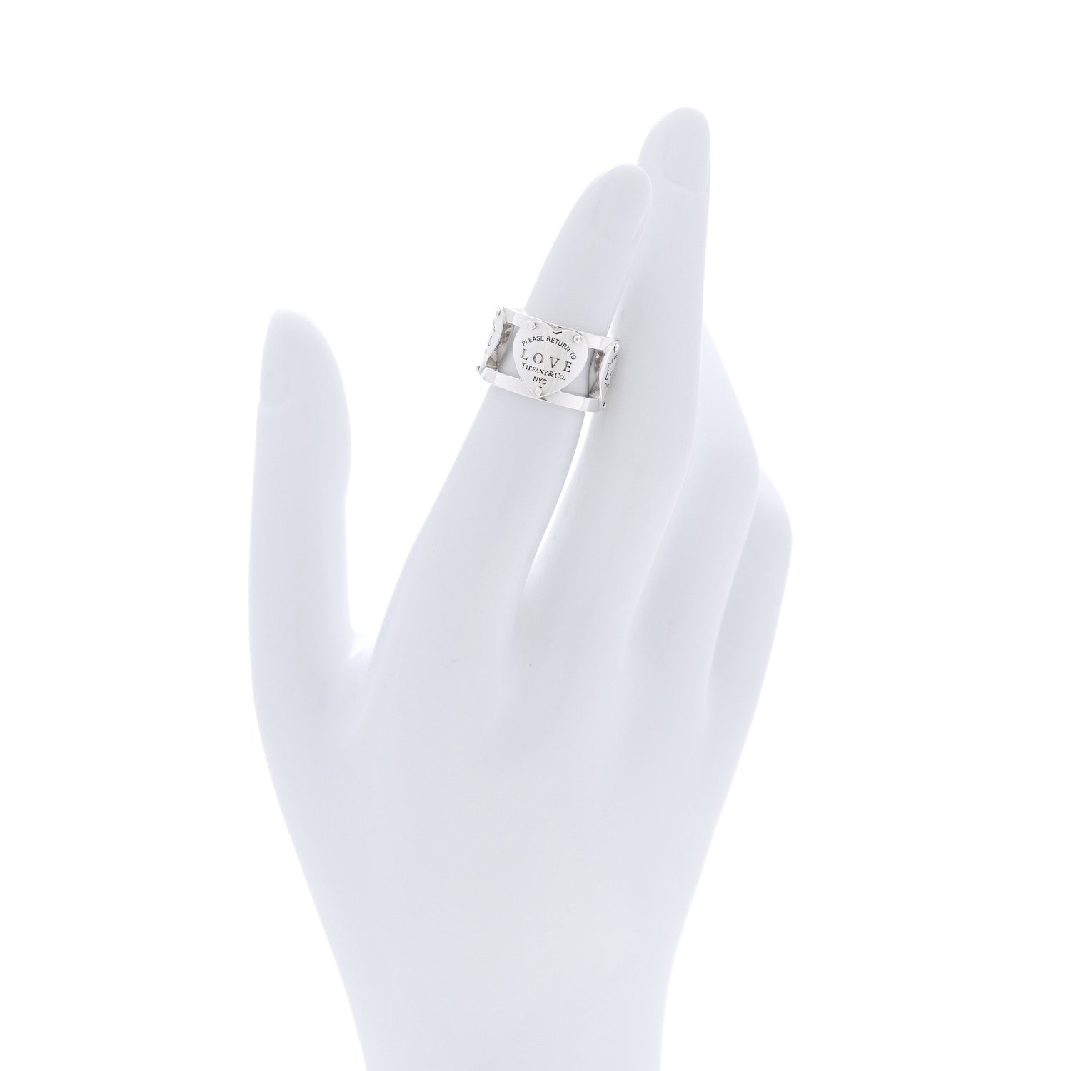 Tiffany Sterling Silver Return to Tiffany Heart Wide Band Ring 47 4 2 of 5