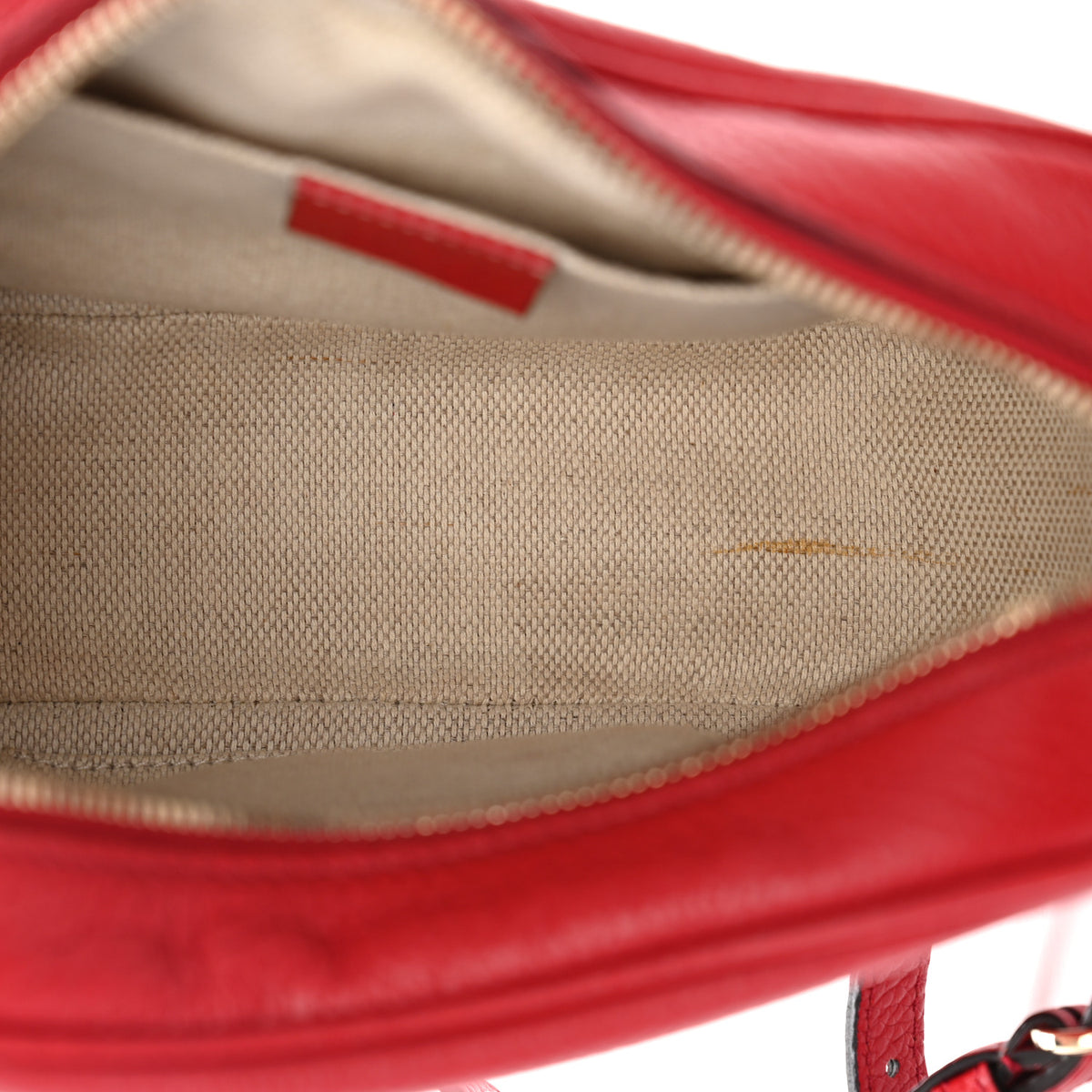 Gucci Pebbled Calfskin Small Soho Disco Bag Vibrant Red 5 of 13