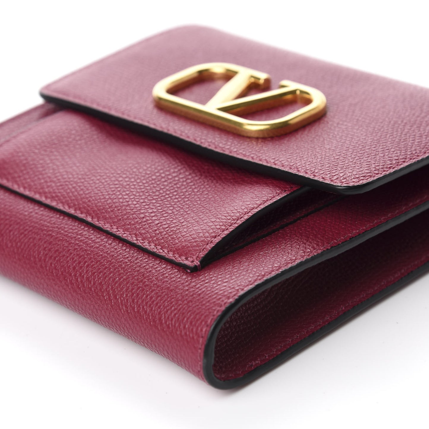 Grainy Calfskin VLogo Crossbody Bag Raspberry