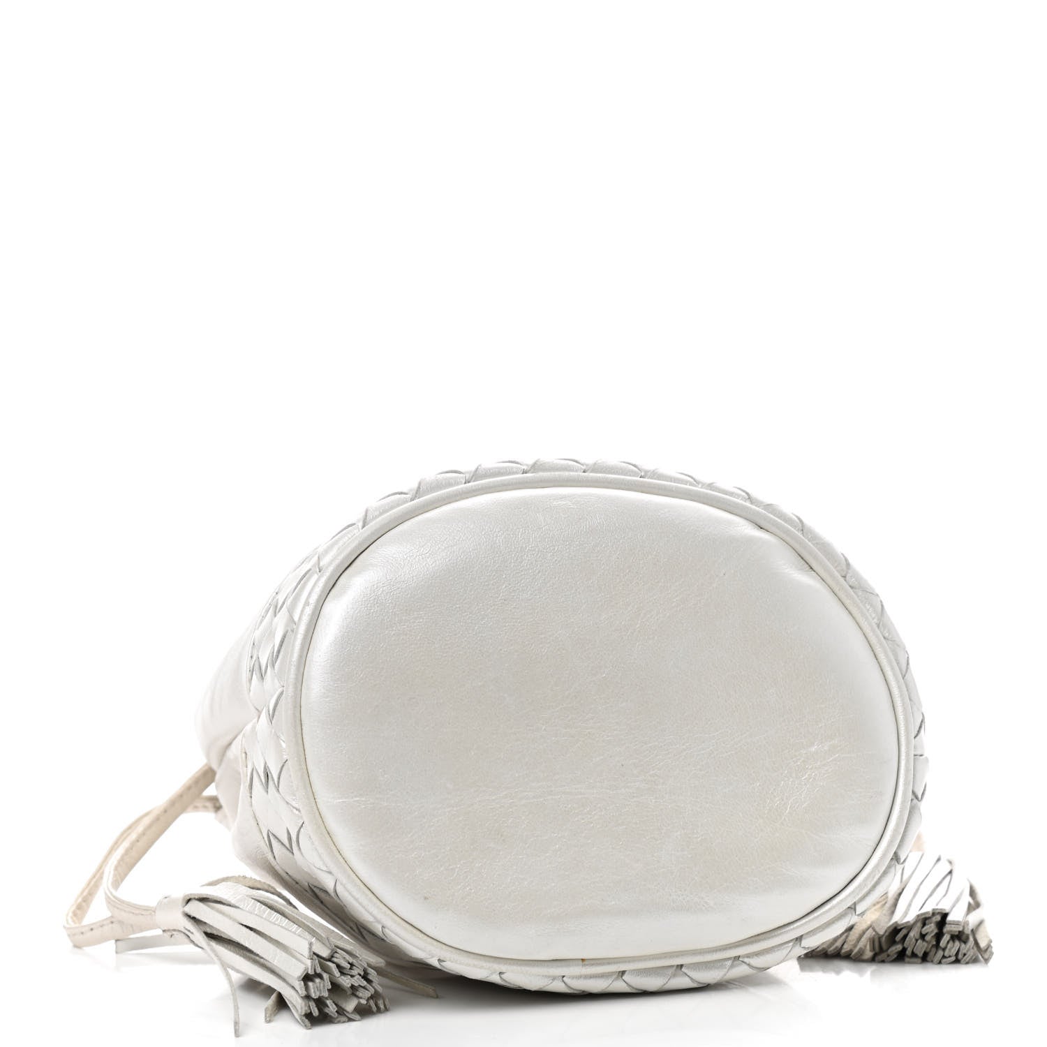 Bottega Veneta Nappa Intrecciato Drawstring Bucket Bag White 3 of 9