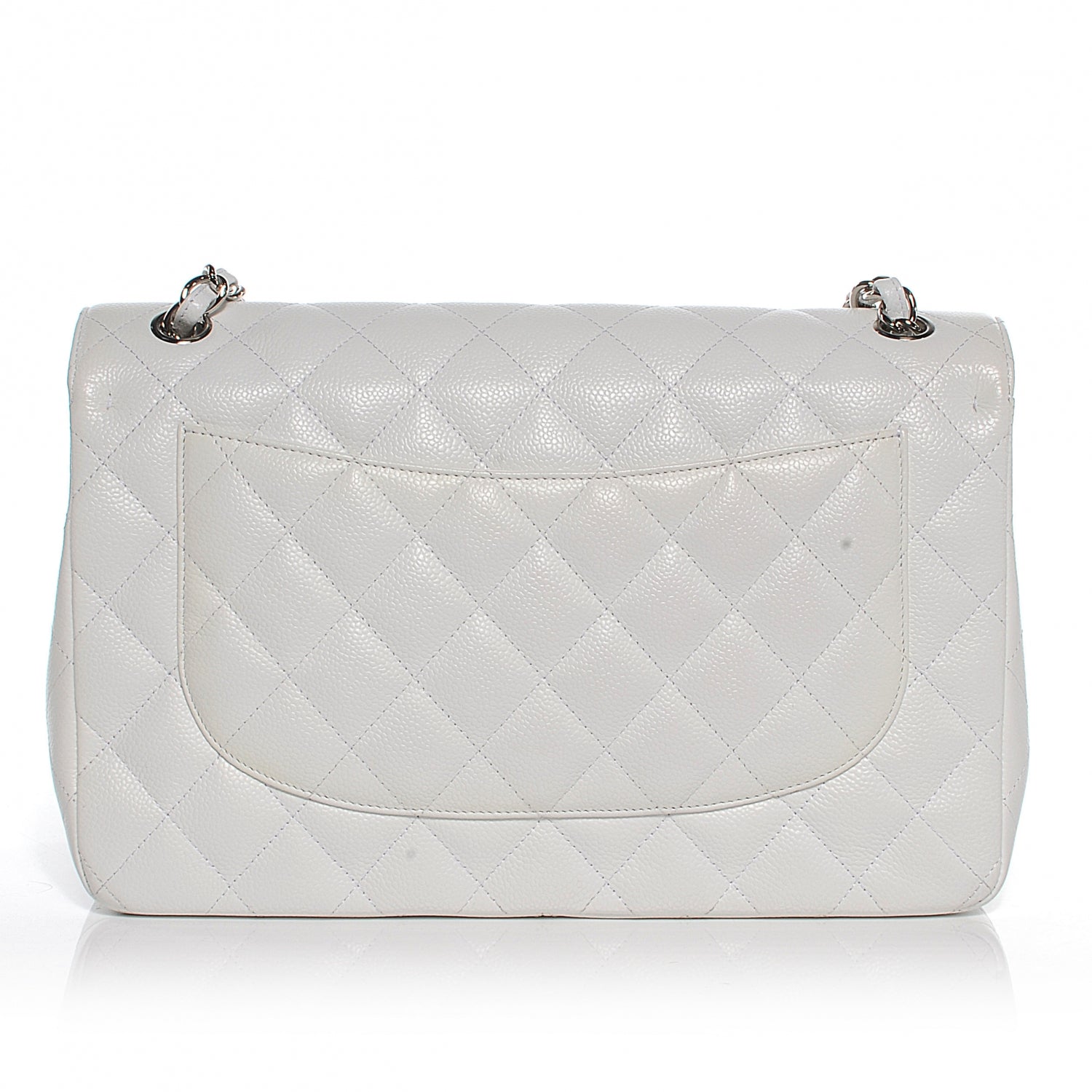Chanel Caviar Jumbo Double Flap White 8 of 12