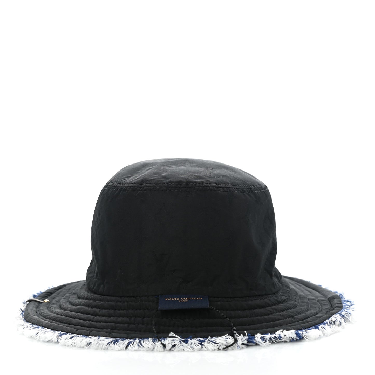 Monogram Denim Fringe Bob Bucket Hat M Blue