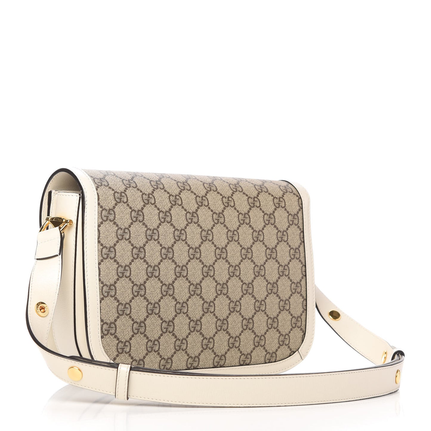 GG Supreme Monogram Horsebit 1955 Shoulder Bag Beige Mystic White