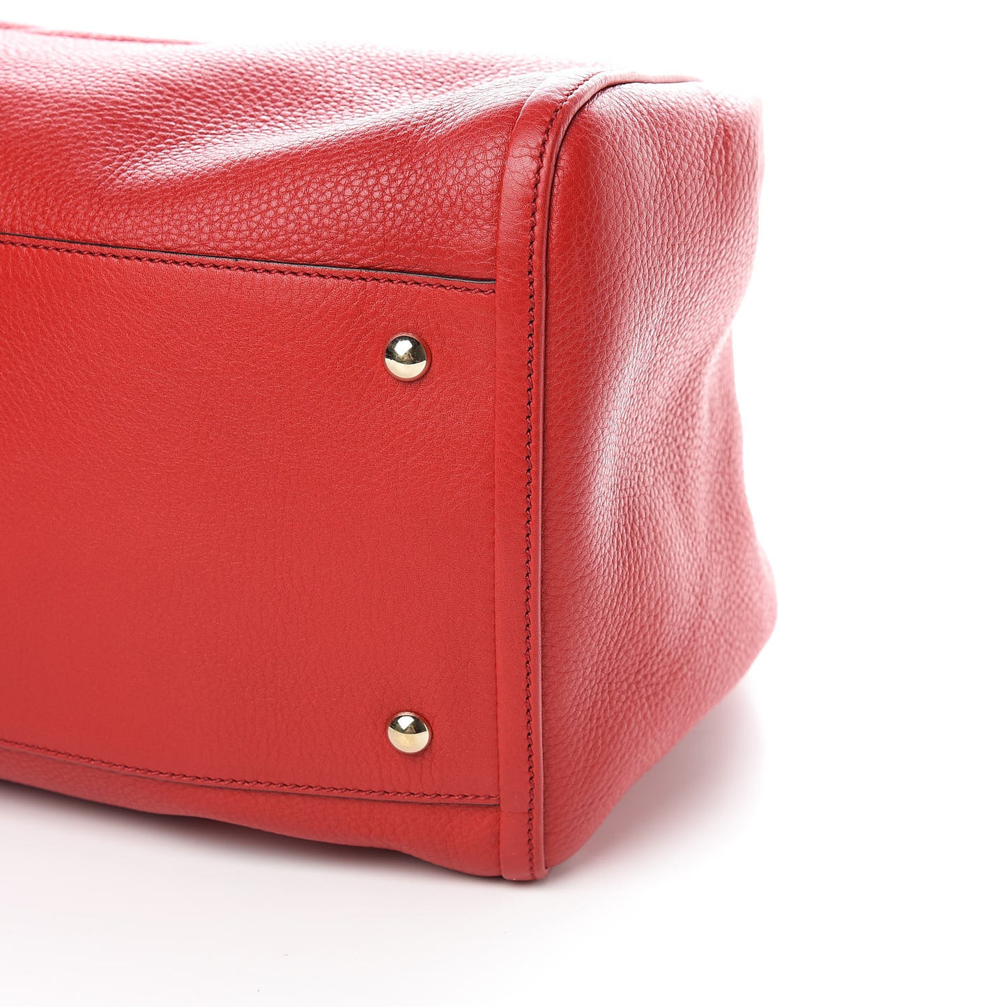 Pebbled Calfskin Large Soho Shoulder Bag Red