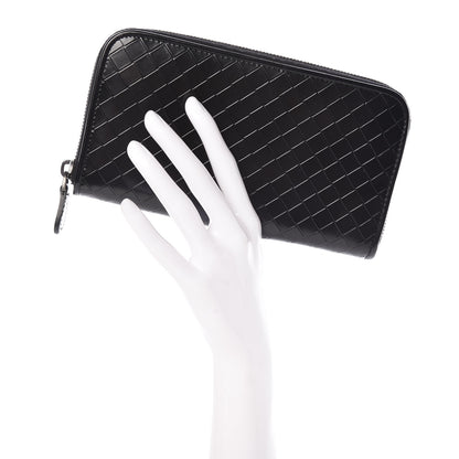 Bottega Veneta Intreccio Scolpito Spazzolato Zip Around Wallet Black 2 of 7