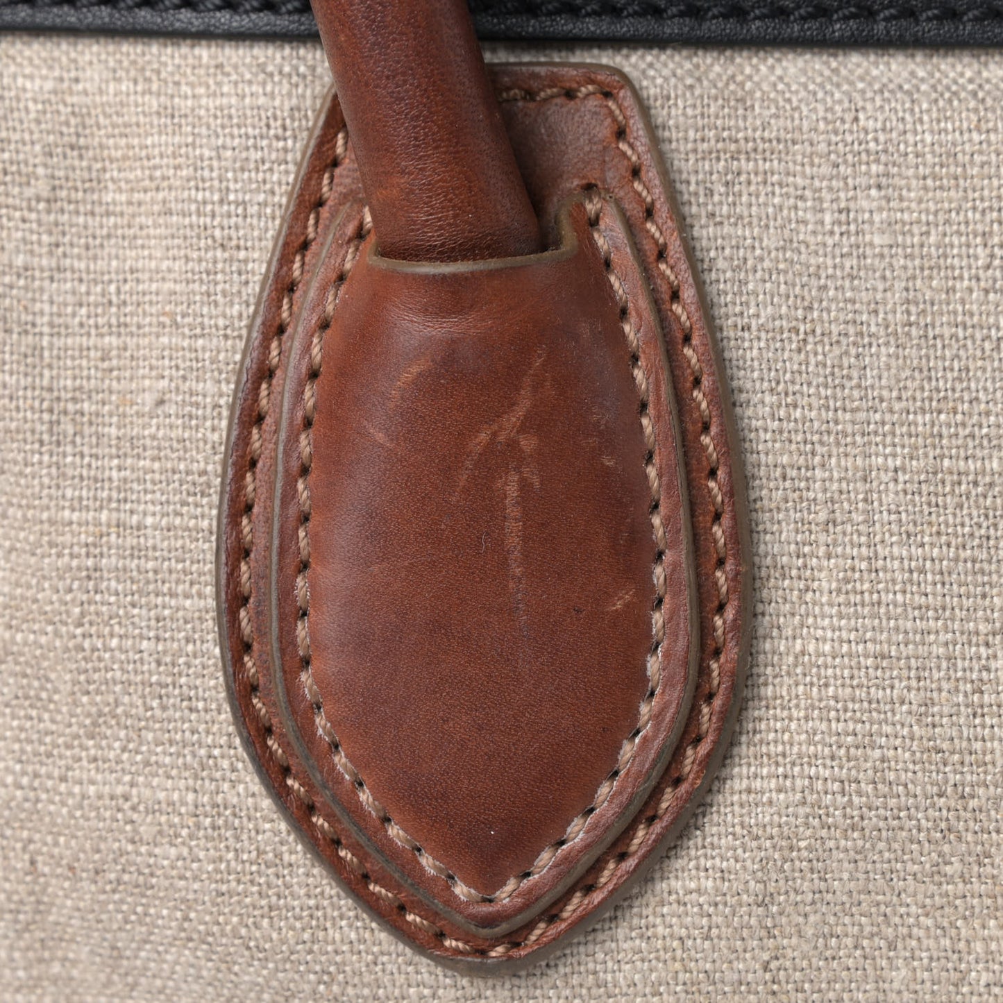 Calfskin Linen Tri-Color Luggage Beige