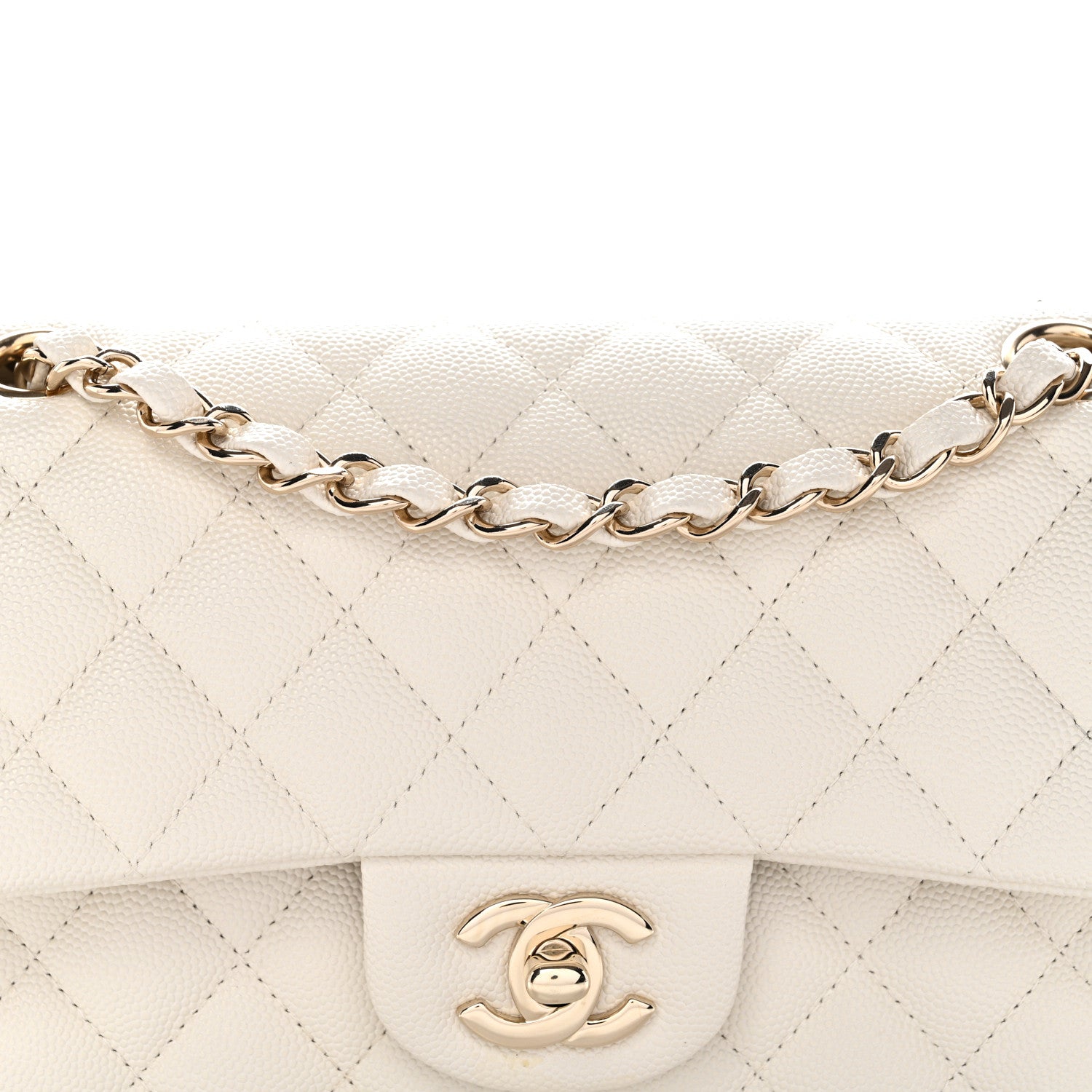 Chanel Caviar Quilted Small Double Flap White 8 of 11