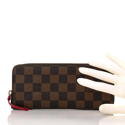 Louis Vuitton Damier Ebene Clemence Wallet Cherry 2 of 9
