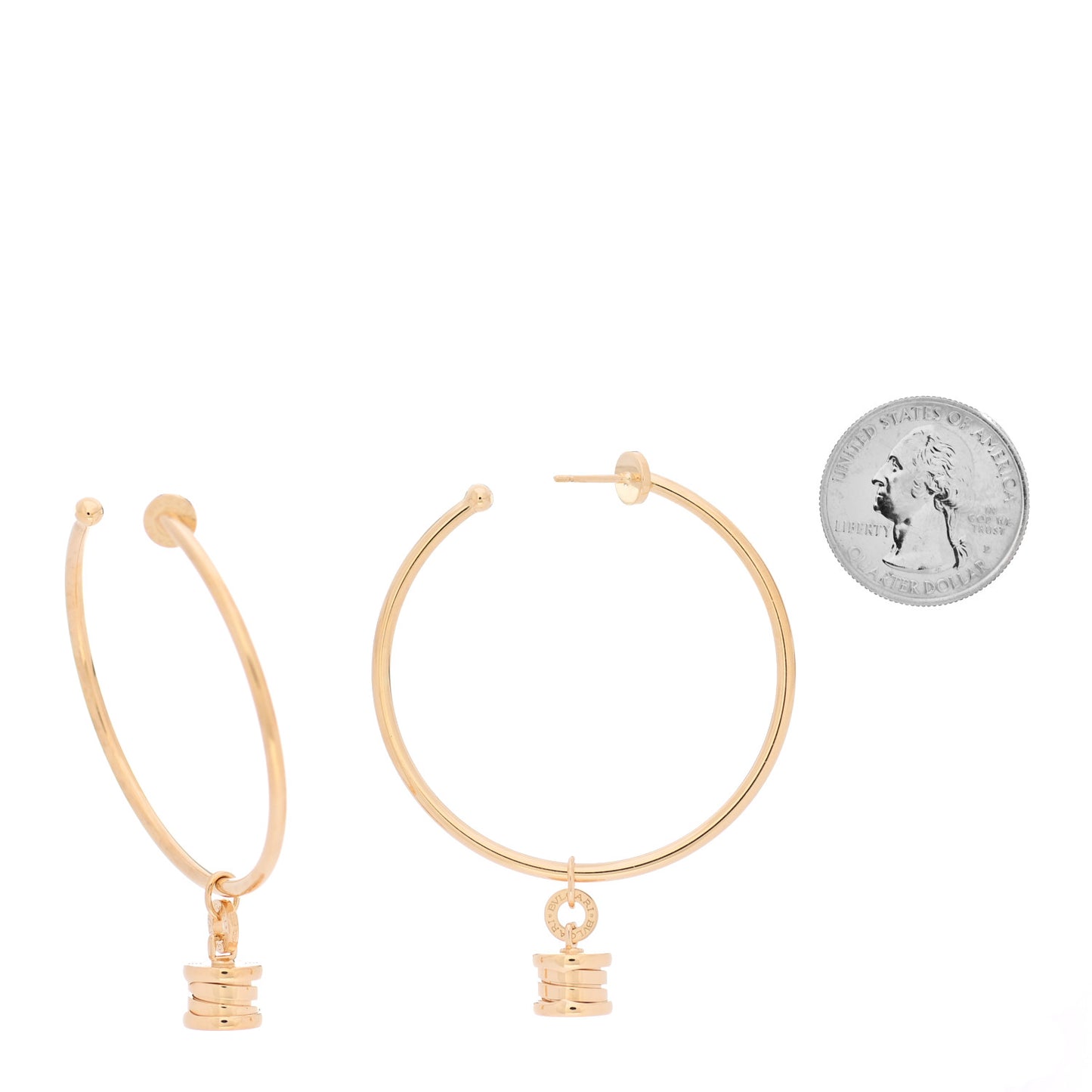 18K Yellow Gold B.Zero1 Dangle Hoop Earrings