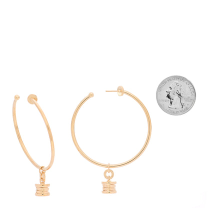 Bulgari 18K Yellow Gold B.Zero1 Dangle Hoop Earrings 2 of 7