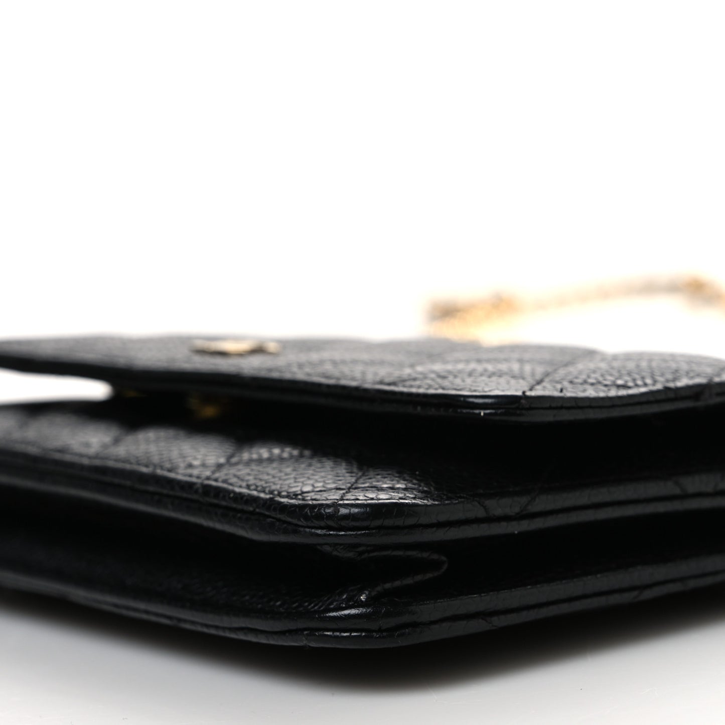 Caviar Quilted Wallet on Chain WOC Black