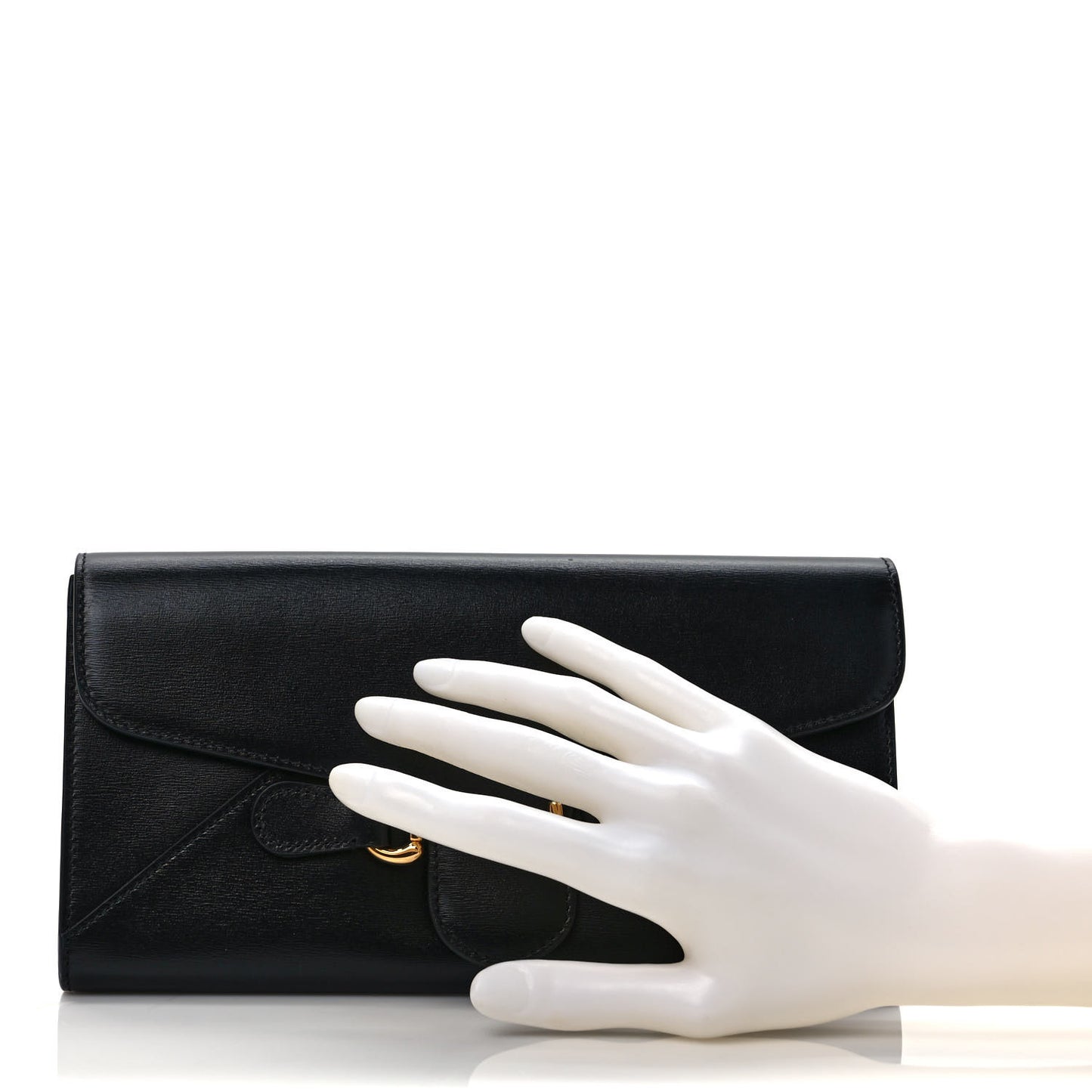 Textured Calfskin Horsebit 1955 Wrist Wallet Black