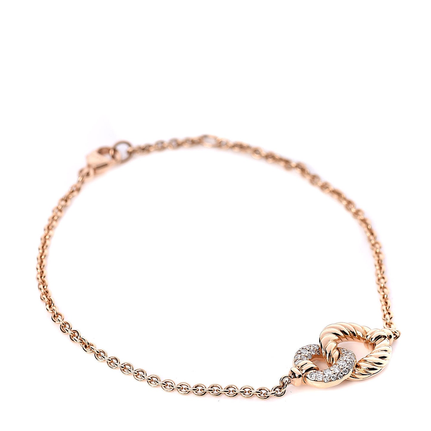 18K Rose Gold Diamond Belmont Single Station Bracelet