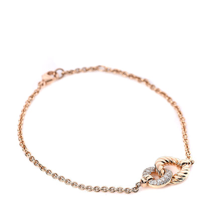 David Yurman 18K Rose Gold Diamond Belmont Single Station Bracelet 1 of 6