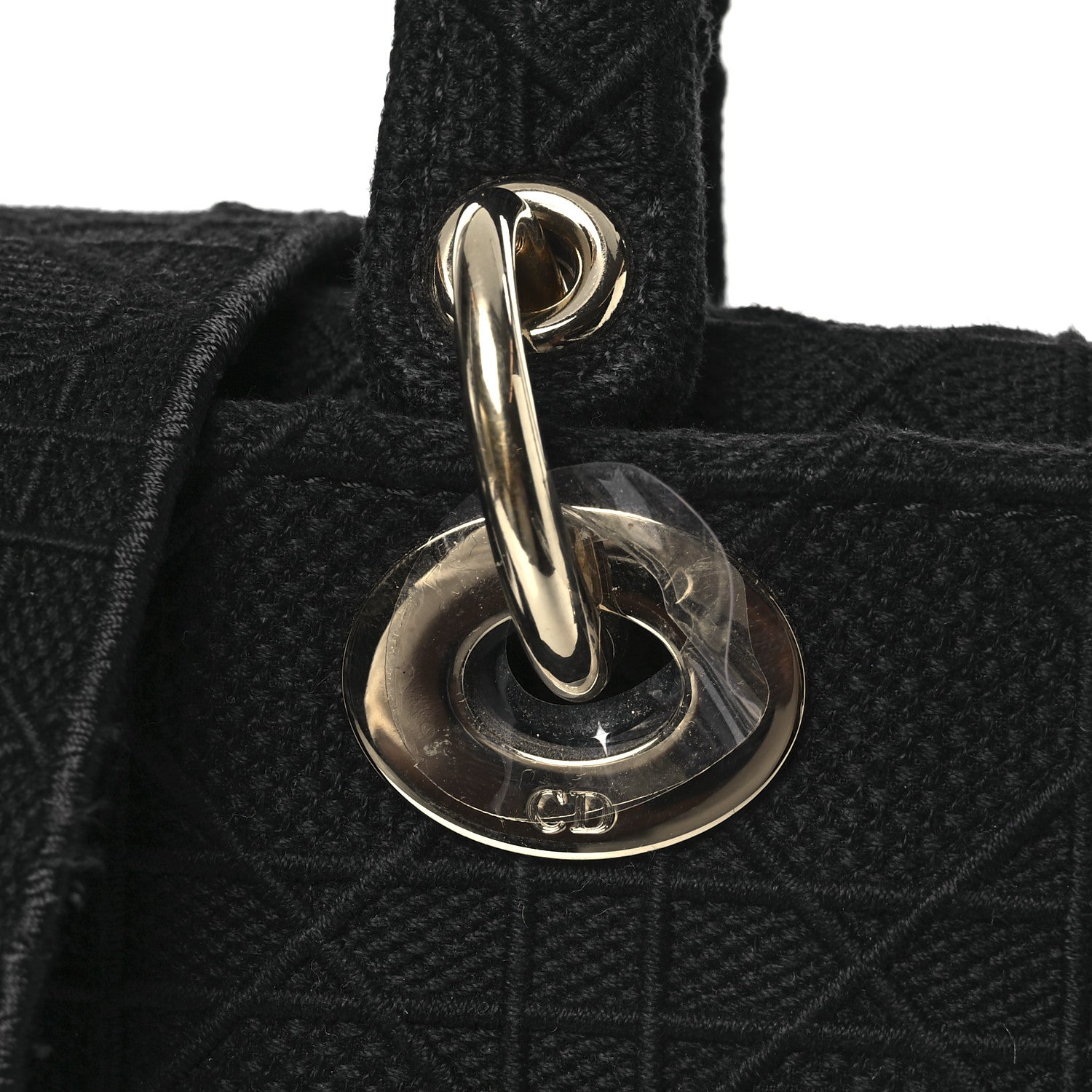 Christian Dior Canvas Embroidered Cannage Medium Lady D-Lite Black 11 of 12