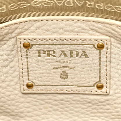 Prada Vitello Daino Large Double Zip Tote Talco 8 of 23