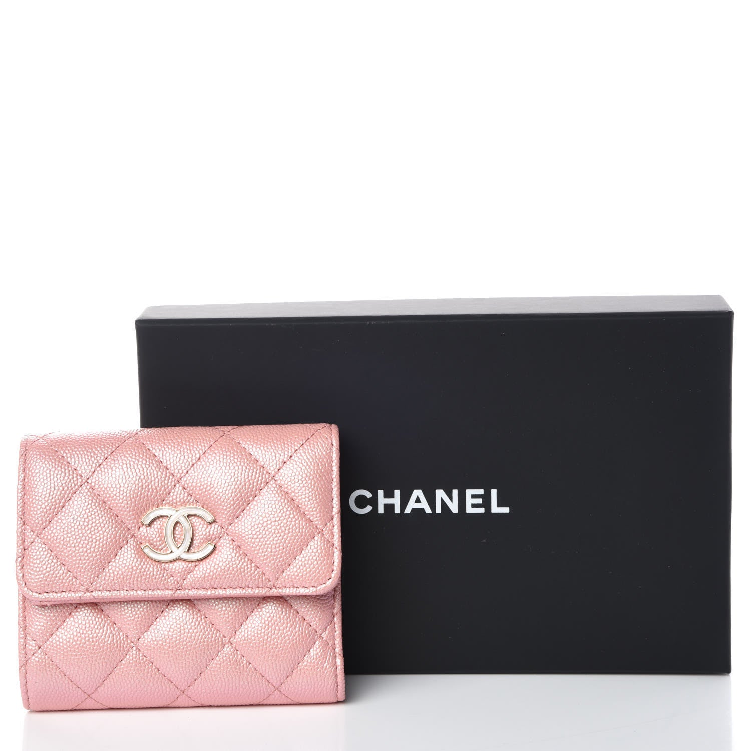 Chanel Iridescent Caviar Small Quilted Flap Wallet Rose Pink 9 of 9
