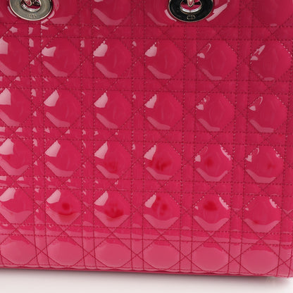 Christian Dior Patent Cannage Large Lady Dior Fuchsia 5 of 9