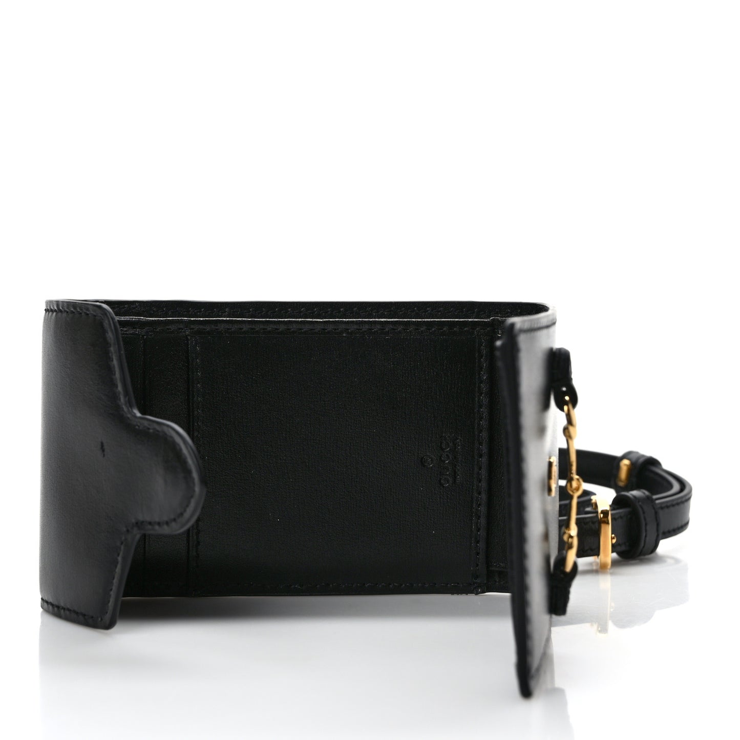 Boarded Plutone Calfskin Mini Horsebit 1955 Crossbody Bag Black