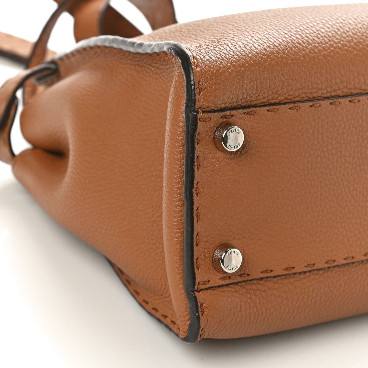 Fendi Cuoio Romano Selleria Bi-Color Medium Peekaboo Iconic Satchel Mou Deserto 10 of 10