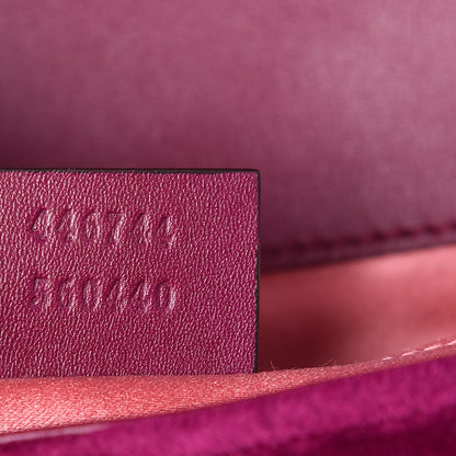 Gucci Velvet Matelasse Mini GG Marmont Shoulder Bag Fuchsia Violet Cyclamen 7 of 7